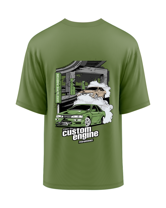 CAMOUFLEX Street Drift Custom Engine Oversized T-Shirt