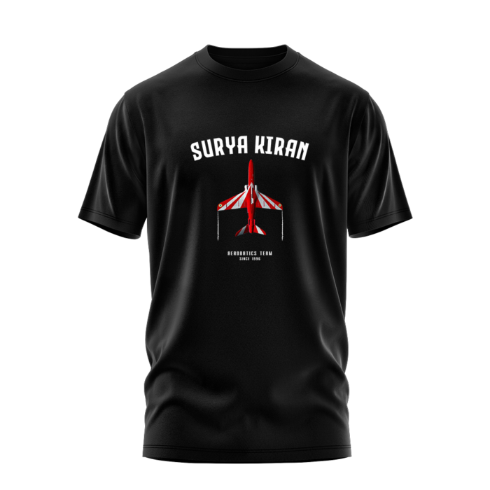 Black Indian Air Force Surya Kiran Tribute T-Shirt